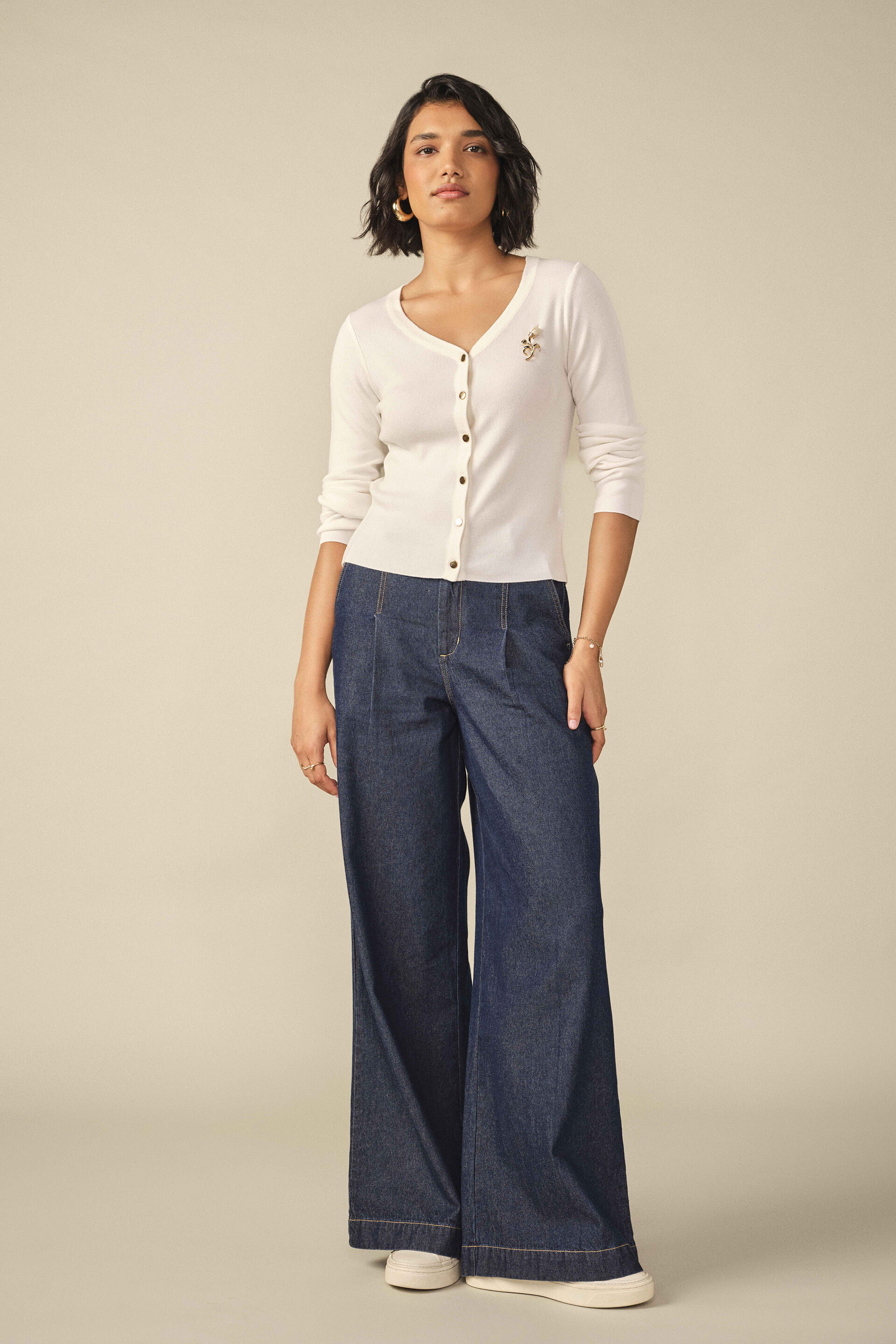 Solid Cardigan in Ivory, Ivory, image 5